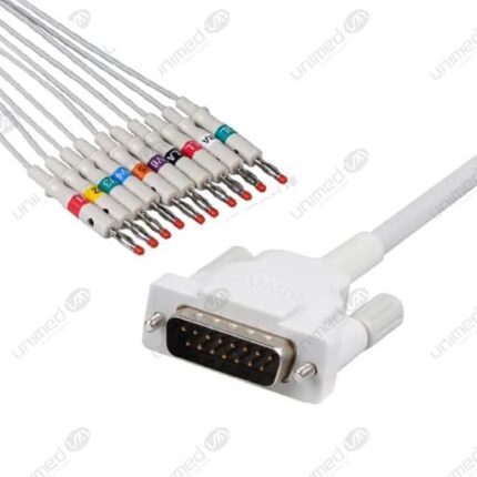CABLE DE EKG PARA SCHILLER AT10, TIPO TORNILLO, TERMINAL BANANA, UNIMED
